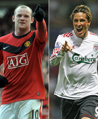 Wayne Rooney y Fernando Torres.