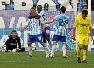Baha festeja uno de los goles ante el Villarreal