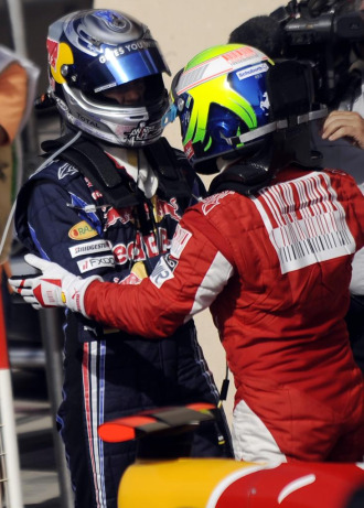 Massa y Vettel, en el circuito de Sakhir