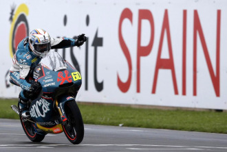 Julián SImón, durante el Gran Premio de Gran Bretaña de 125 cc
