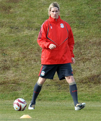 Fernando Torres durante un entrenamiento