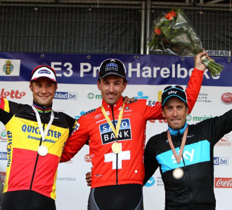 Tom Boonen, Fabian Cancellara y Juan Antonio Flecha.