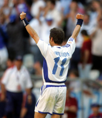 Demis Nikolaidis, durante la Eurocopa de 2004