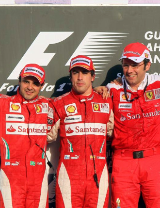 Massa, Alonso y Domenicali