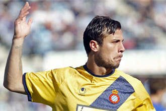 Osvaldo gesticulando durante un partido contra el Getafe.