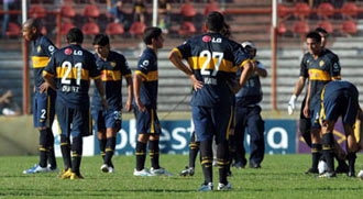 Los jugadores de Boca Juniors durante un partido