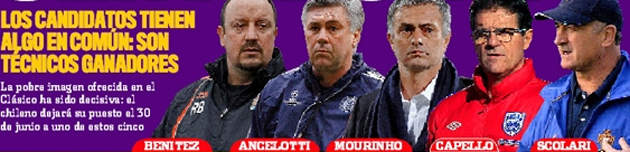 Los candidatos a sustituir a Pellegrini en el banquillo del Real Madrid