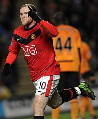 Rooney celebra un gol al Hull City.