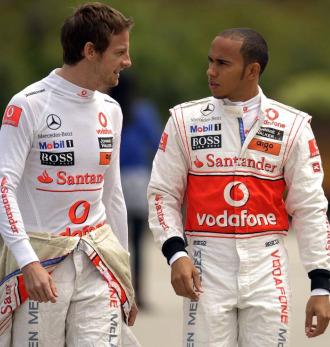 Jenson Button y Lewis Hamilton
