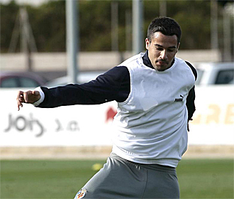 Mario, en un entrenamiento del Villarreal B.