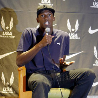 Bolt durante la video conferencia de prensa