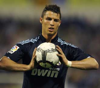 Cristiano Ronaldo durante un partido con el Madrid