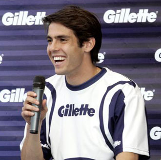 Kaká en el acto de esta tarde de Gillete