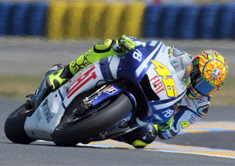 Rossi durante los entrenamientos en Le Mans