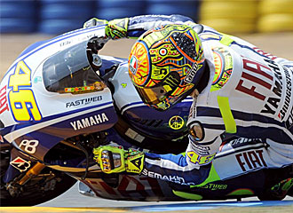 Rossi durante las entrenamientos de este sbado en Le Mans.