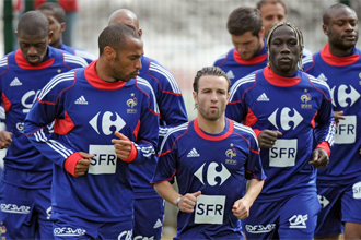 La seleccin de Francia se prepara para el Mundial de Sudfrica.