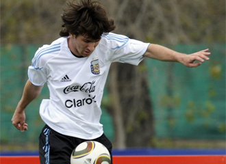 Messi, durante un entrenamiento.