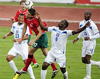 Una imagen del partido amistoso entre Bielorrusia y Honduras