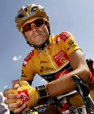 Alejandro Valverde en una imagen de la Vuelta a Espaa de 2009.