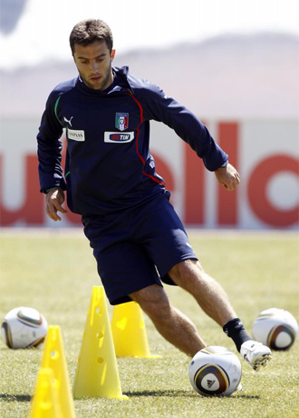 Rossi, durante un entrenamiento con la seleccin italiana.