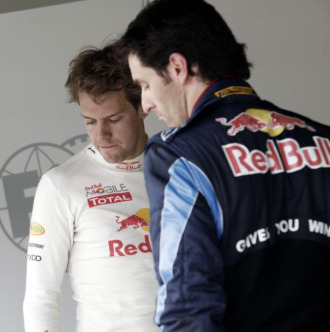Vettel y Webber, los dos pilotos del equipo Red Bull