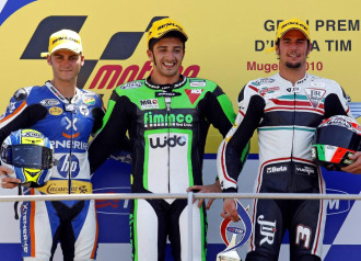 El podio de Mugello en Moto2: Gadea, Iannone y Corsi