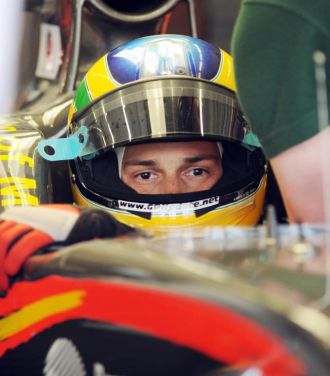 Senna, a los mandos de su monoplaza Hispania