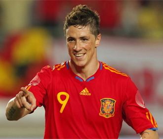 Fernando Torres festeja su gol ante Polonia