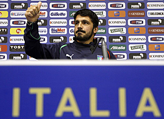 Gennaro Gattuso, durante la rueda de prensa de este sbado en la que anunci su marcha.