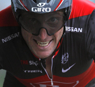 Lance Armstrong durante la crontrarreloj de la Vuelta a Suiza.