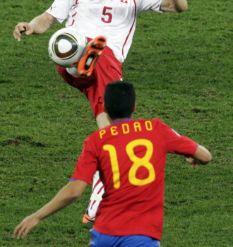 Pedro debut en un Mundial.