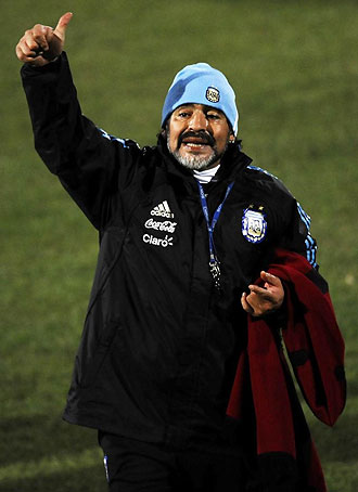Diego Armando Maradona, director técnico de la selección argentina.