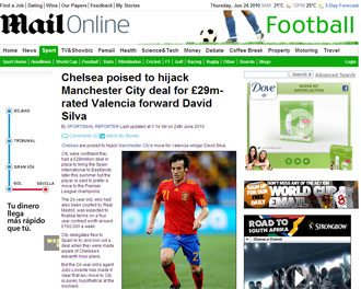 Informacin del 'Daily Mail' sobre Silva y el Chelsea