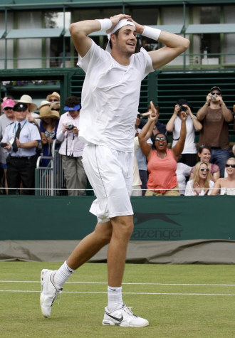 John Isner tras ganar el partido ante Nicolas Mahut.