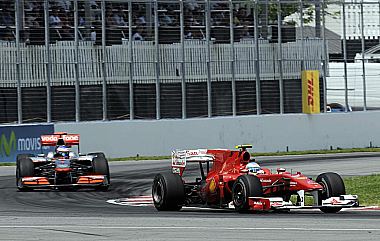 Alonso y Hamilton, durante el pasado Gran Premio de Europa
