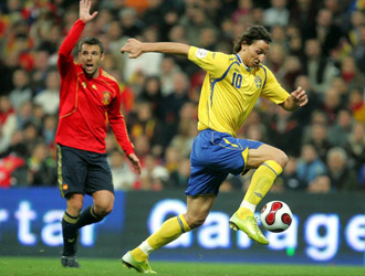 Ibrahimovic en la pasada Eurocopa 2008 con la seleccin de Suecia