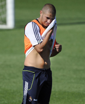 Benzema, durante un entrenamiento