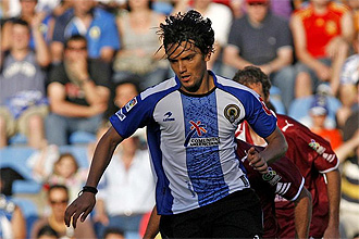 Abel Aguilar, durante un partido con el Hrcules, en una imagen de archivo