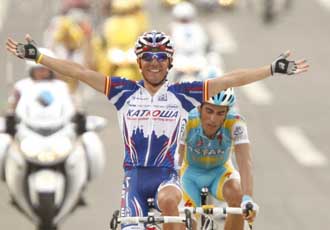 'Puritp' se hizo con la etapa de Mende por delante de Contador