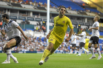 Giusseppe Rossi, durante el encuentro que enfrent al Villarreal y al Tottenham en White Hart Lane