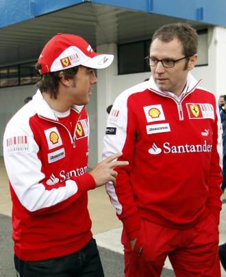 Alonso y Domenicali, juntos en el paddock de la Frmula 1