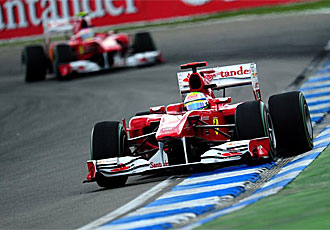 Felipe Massa lider la carrera en Alemania hasta que le pas Fernando Alonso