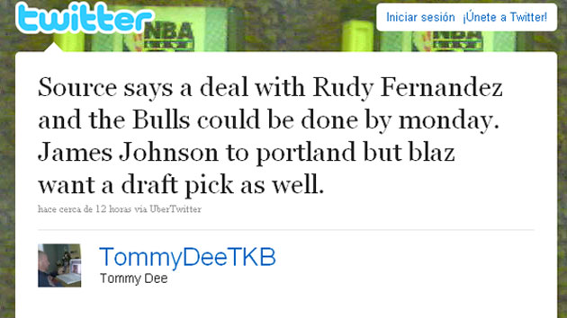 Tommy Dee refleja en su twitter el posible traspaso de Rudy