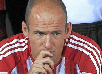 Robben, durante la foto oficial del Bayern.