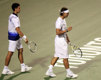 Djokovic y Nadal, en un momento de su partido en Toronto