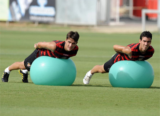 Alfaro, durante un entrenamiento del Sevilla