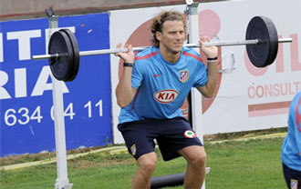 Diego Forln, durante un entrenamiento