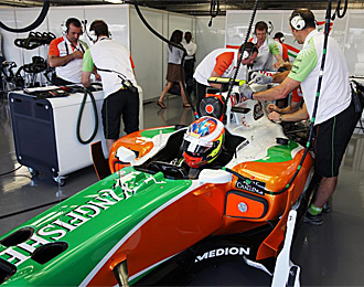Box del equipo Force India