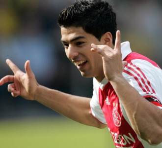 Surez celebra un gol con el Ajax