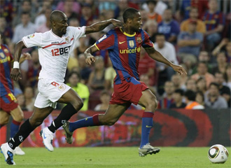 Seydou Keita, durante el encuentro de vuelta de la Supercopa ante el Sevilla.